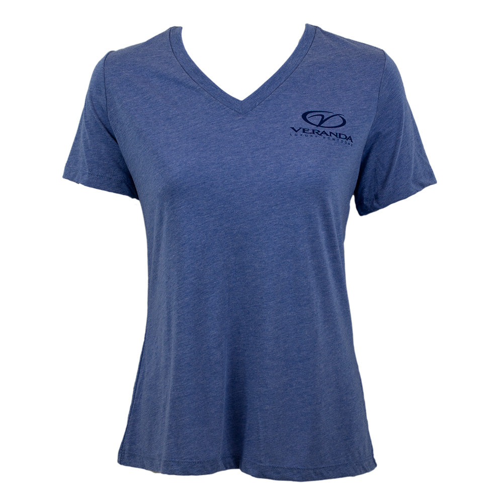 Veranda Ladies Classic Blue Triblend TShirt Veranda Luxury Pontoons